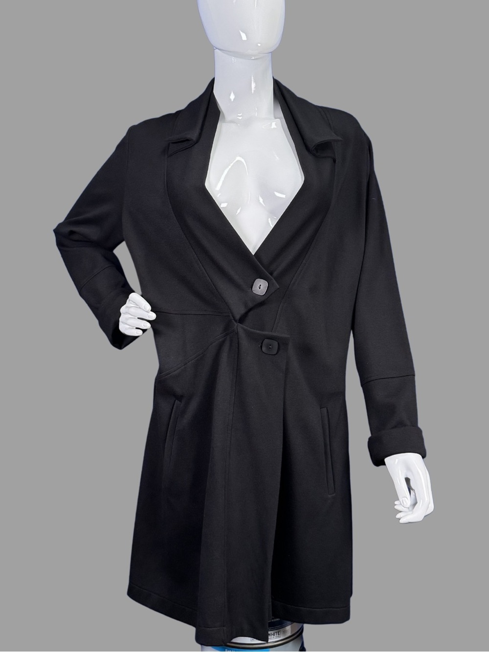 naturevsfuture Black Draped Women's Coat